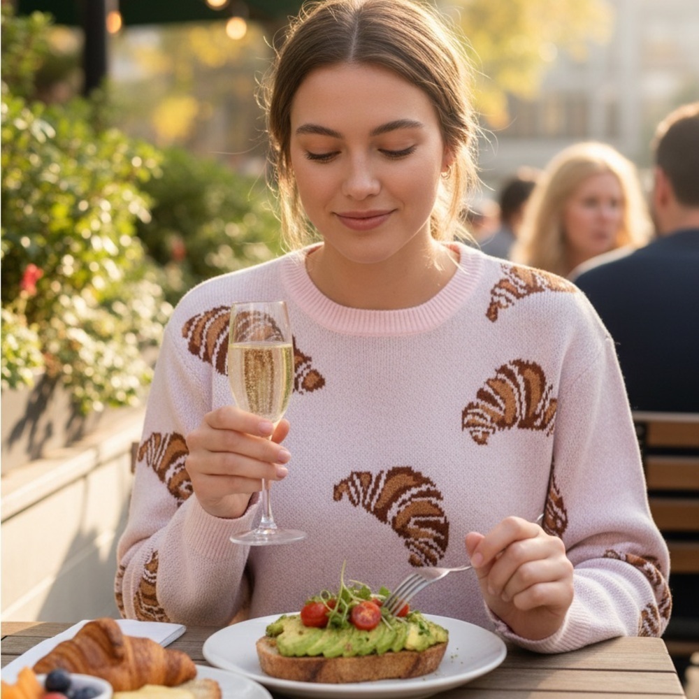 NWT ✨ Cider Pink and Brown Croissant Sweater NWT - XL